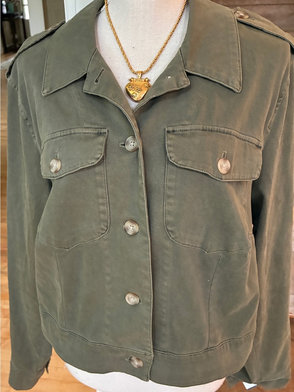 Torrid  Olive Glenn Cropped Military Jacket